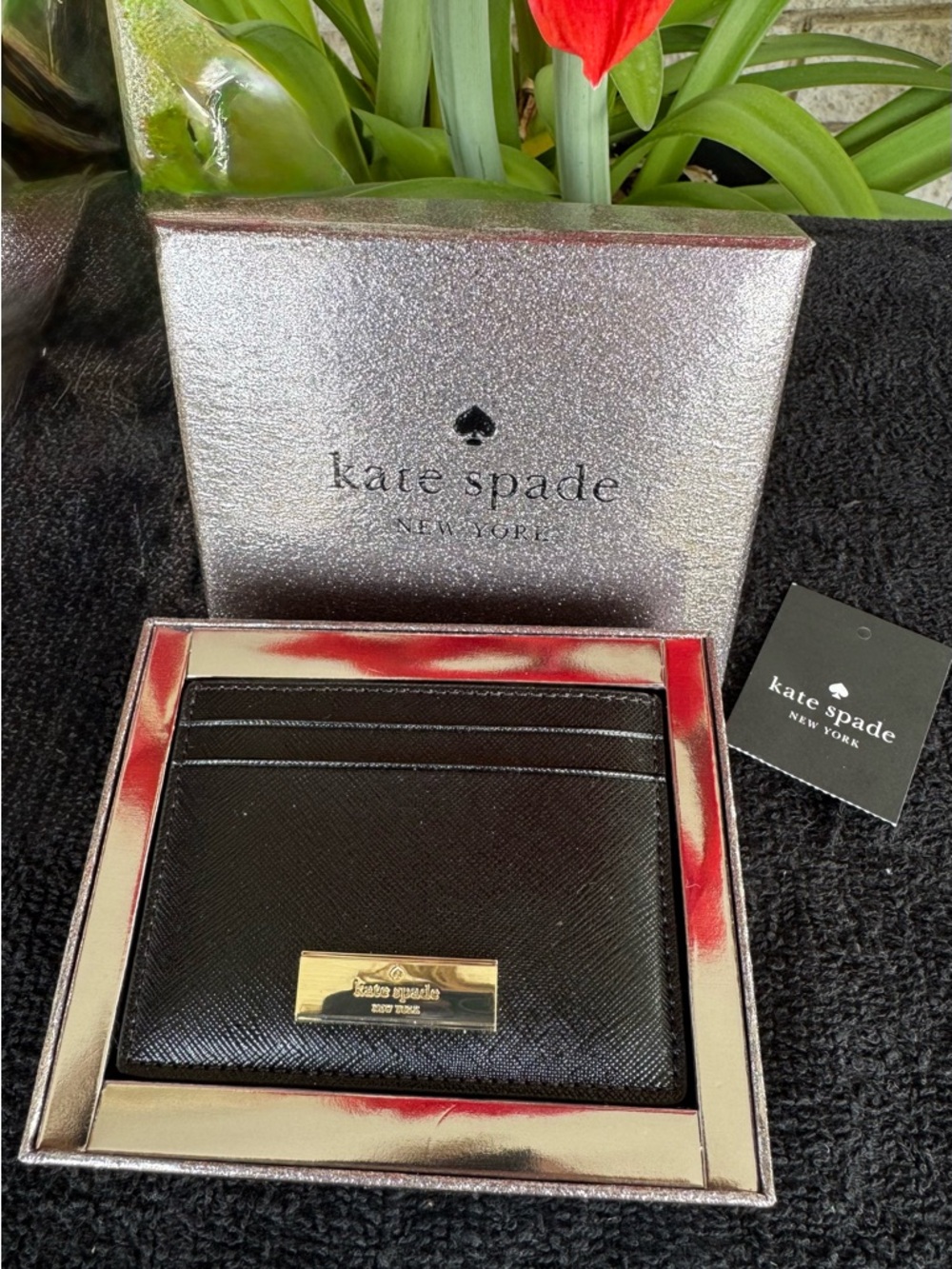 Kate Spade New York Saffiano Leather Card Wallet NIB